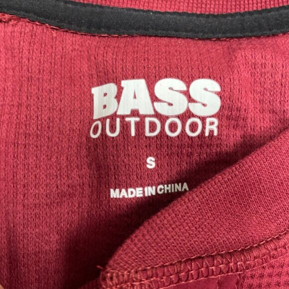 Bass Outdoor Cabernet Red Thermal Henley Long Sleeve Shirt S NWT 6234 - Picture 4 of 7